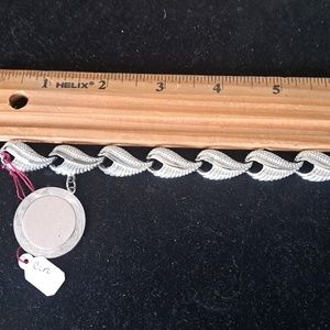 Vintage Coro Silver Tone Textured Link Bracelet